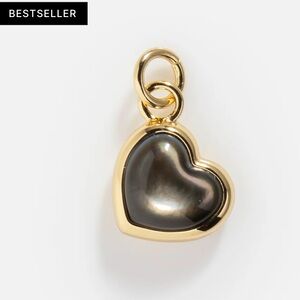Elizabeth Stone Black Mother of Pearl Heart Charm